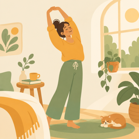 woman stretching